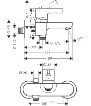 Смеситель Hansgrohe Metris S 31460000