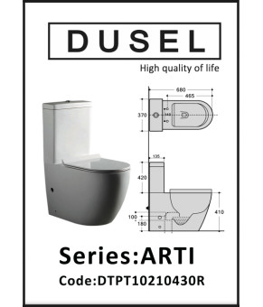 Унітаз-компакт DUSEL ARTI DTPT10210430R з бачком і сидінням Soft Close дюропласт