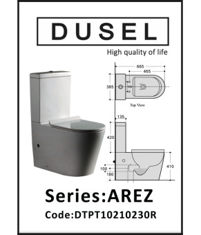 Унитаз-компакт DUSEL AREZ DTPT10210230R с бачком и сиденьем Soft Close дюропласт