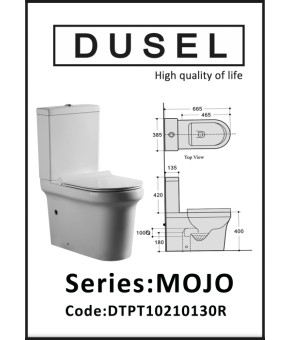 Унитаз-компакт DUSEL MOJO DTPT10210130R с бачком и сиденьем Soft Close дюропласт