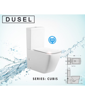 Унитаз-компакт DUSEL CUBIS DTPT10201030R с бачком и сиденьем Soft Close дюропласт