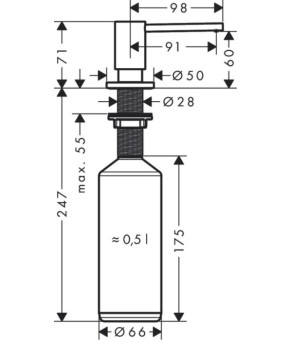 Дозатор моющего средства Hansgrohe 40438800