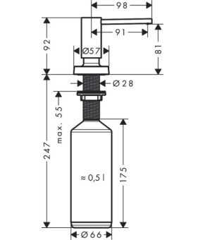 Дозатор моющего средства Hansgrohe 40448800