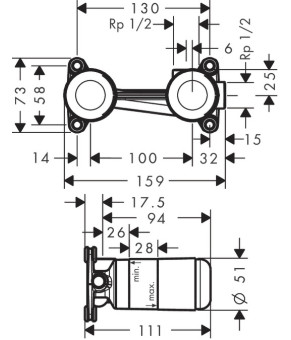 Скрытая часть смесителя Axor 13623180