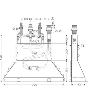 Скрытая часть смесителя Axor 15480180