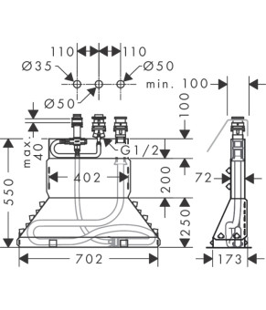 Скрытая часть для смесителя Axor 15485180