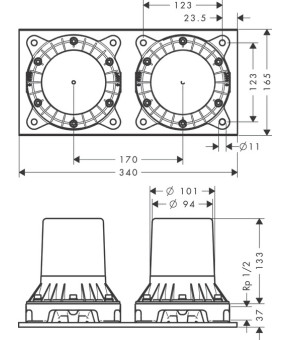 Скрытая часть Axor Montreux 16549180