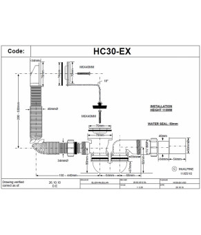 Сифон для ванни звичайний McALPINE HC30-EX