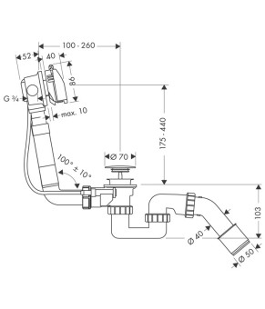 Слив-перелив Axor Exafill 58303000
