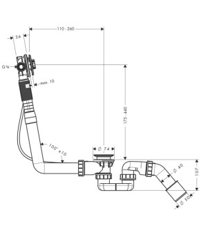 Слив-перелив Axor Exafill 58305180