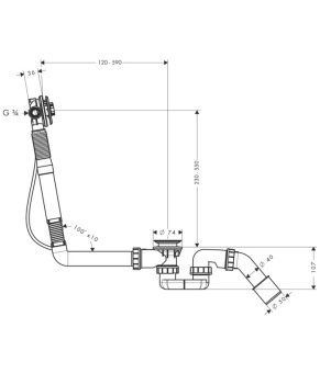 Слив-перелив Axor Exafill 58306180