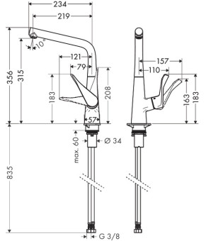 Смеситель Hansgrohe Metris 14823000