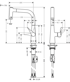 Смеситель Hansgrohe Metris 14834800