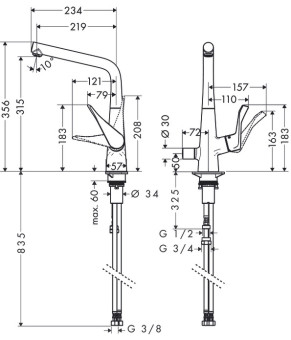 Смеситель Hansgrohe Metris 14888000