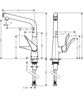 Смеситель Hansgrohe Metris Select 14883800
