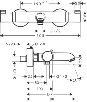 Смеситель Hansgrohe Ecostat Comfort 13114340