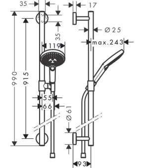 Душевой набор Hansgrohe Raindance Select S 26323400