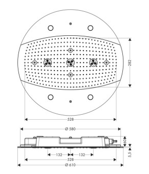 Верхний душ Hansgrohe Rainmaker 26117000