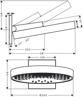 Верхний душ Hansgrohe Rainfinity 26234670
