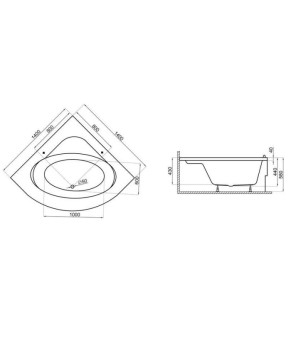 Ванна симметричная 140х140 см Polimat STANDARD 00254