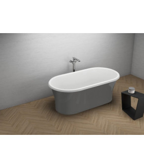 Ванна отдельно стоящая 150х75 см Polimat AMONA NEW 00413 графит