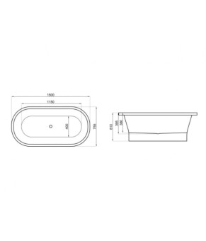 Ванна отдельно стоящая 150х75 см Polimat AMONA NEW 00415 розовый