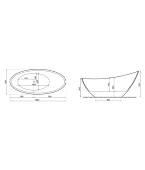 Ванна отдельно стоящая 180х80 см Polimat ZOE 00332 черный мат