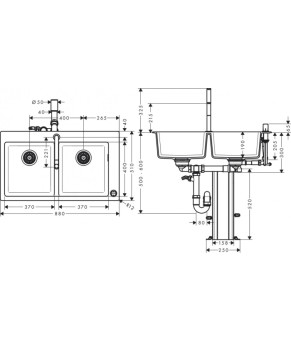 Кухонная комбинация Hansgrohe C51-F770-10 43221000