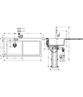 Кухонная комбинация Hansgrohe C51-F450-11 43227000