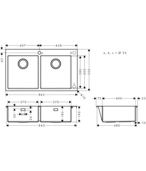 Кухонная мойка Hansgrohe S711-F765 43303800