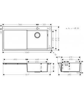 Кухонная мойка Hansgrohe S715-F450 43306800