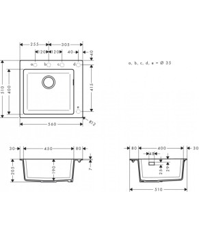 Кухонная мойка Hansgrohe S510-F450 BG 43312380