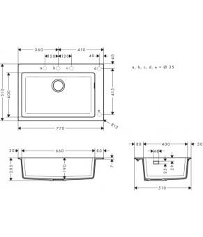 Кухонная мойка Hansgrohe S510-F660 BG 43313380