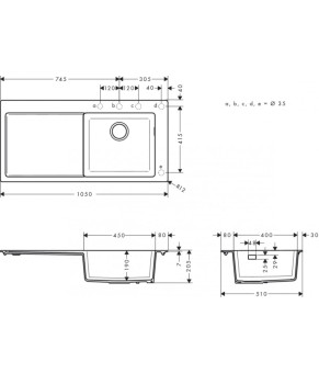 Кухонная мойка Hansgrohe S514-F450 BG 43314380