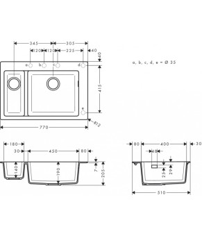 Кухонная мойка Hansgrohe S510-F635 GS 43315170