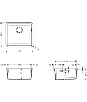 Кухонная мойка Hansgrohe S510-U450 BG 43431380