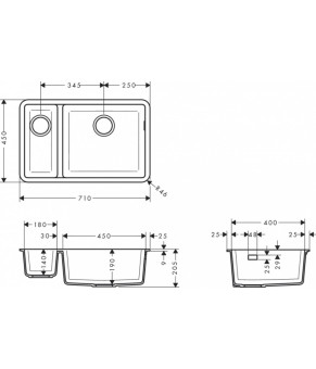 Кухонная мойка Hansgrohe S510-U635 SG 43433290