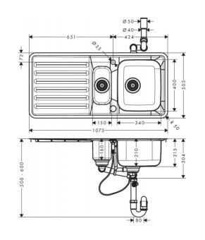 Кухонная мойка Hansgrohe S4113-F540 43339800