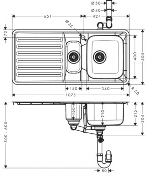 Кухонная мойка Hansgrohe S4111-F540 43342800