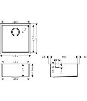 Кухонная мойка Hansgrohe S719-U400 43425800