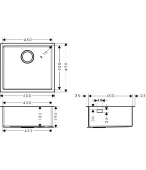 Кухонная мойка Hansgrohe S719-U450 43426800