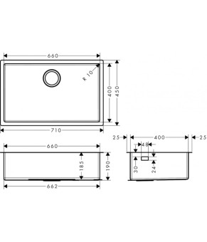 Кухонная мойка Hansgrohe S719-U660 43428800