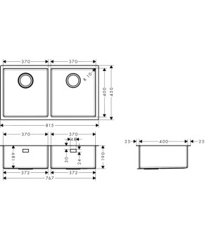 Кухонная мойка Hansgrohe S719-U765 43430800