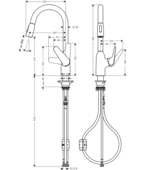 Смеситель кухонный Hansgrohe Focus M429-H220 71800000