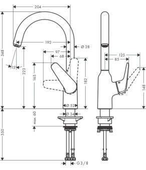Смеситель кухонный Hansgrohe Focus M421-H220 71802000
