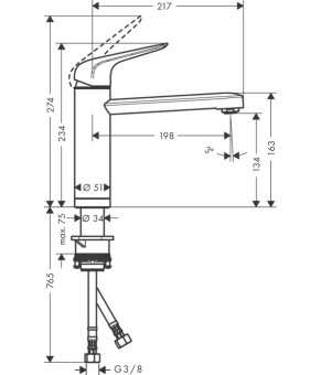 Смеситель Hansgrohe Focus M423-H120 71807000