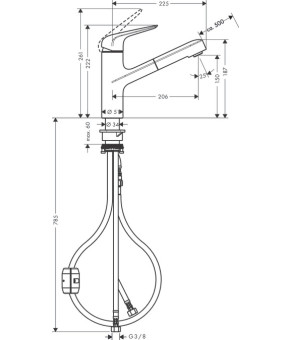 Смеситель Hansgrohe Focus M427-H150 ST 71814800