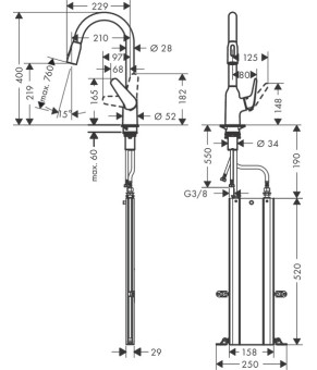 Смеситель Hansgrohe Focus M4216-H220 ST 71820800