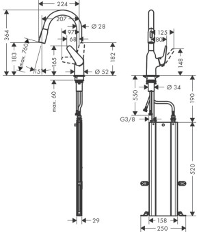 Смеситель Hansgrohe Focus M4216-H180 71821000
