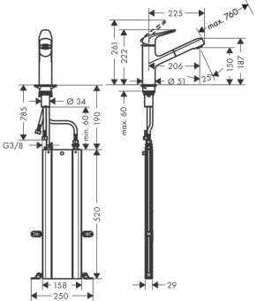 Смеситель Hansgrohe Focus M4214-H150 ST 71829800